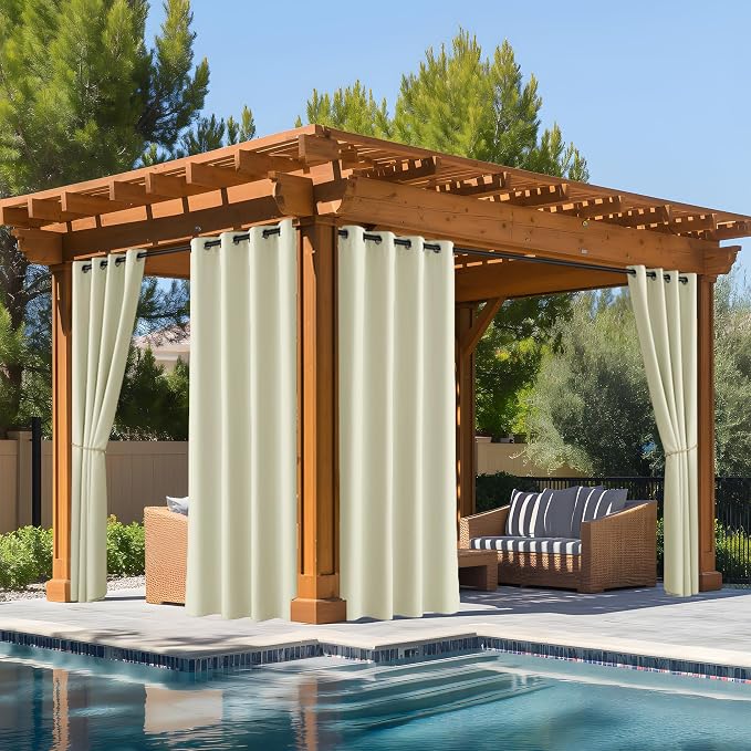 NICETOWN Fade Resistant Patio Curtains Outdoor Waterproof, Fade-Proof Curtains by NICETOWN