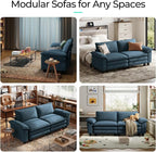 LINSY HOME 90'' Cloud Loveseat Sofa, Modular Sectional Couches Corduroy Cloud - Image 7