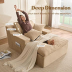 63" Chaise Lounge Chair Indoor, Set of Convertible Sleeper Sofa Couch - Image 6