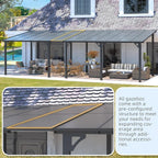 AECOJOY 14' x 10' Gazebo in White, Large Wall Mounted Gazebos on Clearance - Image 4