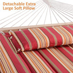 SUNCREAT Outdoor Hammock with Stand, Two Person Quilted Fabric Hammock Swing - Image 5