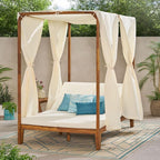 Christopher Knight Home Muntz Outdoor Acacia Wood Daybed Frame Only, Wooden - Image 3