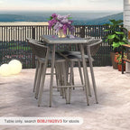 PURPLE LEAF Rectangular Patio Bar High Table Aluminum Stool Dining Table - Image 3