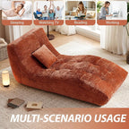 Chaise Lounge Chair with Curved Back, Modern Upholstered Recliner Sofa - Image 5