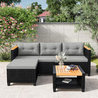 Wisteria Lane Small Patio Furniture Set, All-Weather PE Rattan Outdoor by WisteriaLane
