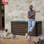 Keter Signature Collection 150 Gallon Resin Deck Box Organization and Storage - Image 11