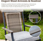 PHI VILLA Outdoor Swivel Bar Stools Set of 4, Rattan Backrest and Wood-Like - Image 7