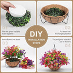 Artificial Faux Hanging Plants Flowers Basket - Image 6