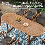PHI VILLA Outdoor Acacia Wood Expandable Table - Image 4