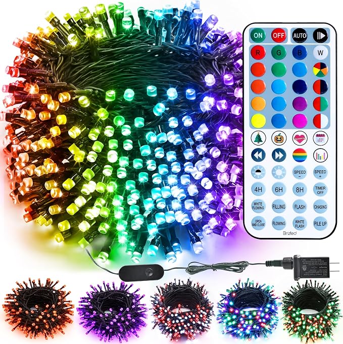 Brizled RGB Christmas Lights, 164ft 500 LED Color Changing String Lights by Brizled