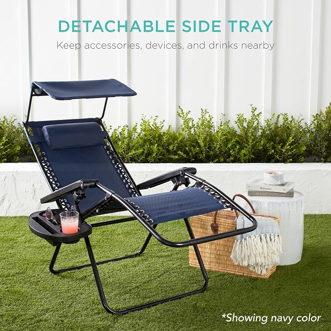 Best Choice Products Folding Zero Gravity Outdoor Recliner Patio Lounge Chair - Image 8