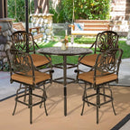 VIVIJASON 5-Piece Patio Swivel Bar Stools Set, All Weather Cast Aluminum - Image 7