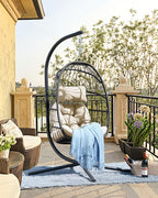 FREDEES Egg Swing Chair with Stand, Outdoor Hanging Egg Chair with Cushion - Image 8