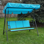 Kozyard 3-Person Outdoor Canopy Porch Swing Chair, Breathable Textilene Armrest - Image 6