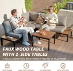 NATURAL EXPRESSIONS Patio Furniture Sets, Metal Outdoor Sectional L Shape - Image 4