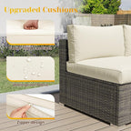 5 Piece Outdoor Patio Sectional Furniture Set, Weather Resistant Rattan Outside - Image 3