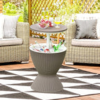 Tangkula Outdoor Cool Bar Table, Rattan Style Patio 8 Gallon Beer and Wine - Image 9