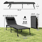 Outsunny Folding Chaise Lounge Chair, Patio Sun Tanning Chair, Outdoor Chaise - Image 3