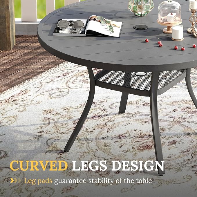 VICLLAX 41.2"x 28" Outdoor Round Patio Table - Image 5