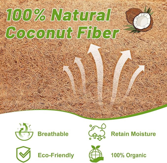 Remiawy Coco Liner Fiber Roll, 16 x 40 Inch Natural Coconut Coir Liner Sheet - Image 2
