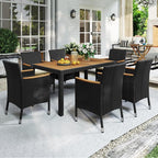 Yaheetech 7 Piece Patio Furniture Set, Outdoor Dining Acacia Wood Table Top - Image 5