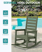 SERWALL Outdoor Rocking Chair, Oversized Rocking Chair - Image 4