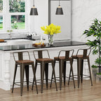 Yongchuang 24 inch Bar Stools Set of 4 Metal Counter Height Bar Stools - Image 4