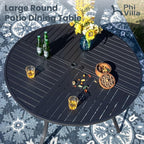 PHI VILLA 7 Pieces Outdoor Round Dining Set - Image 3