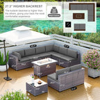 Kullavik 10 Pieces Outdoor Patio Furniture Set - Image 5