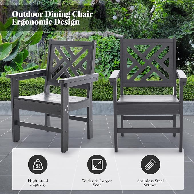 HDPE Dining Table Set for 10, 12-Piece Outdoor Table and Chairs Include 10 - Image 5