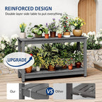 Outdoor Console Table, 440LBS Weight Capacity, 2-Tier Multifunctional Buffet - Image 4