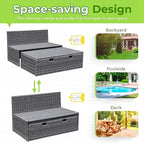 Greesum Outdoor Daybed Set Multifunctional Wicker Lounge Bed Furniture - Image 3