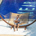 Lazy Daze Hammocks 10.5 FT Double 2 Person Caribbean Rope Hammock, Hand Woven - Image 2