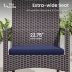 PHI VILLA Outdoor Dining Set for 6, Rectangular Wicker Table - Image 4