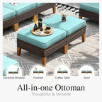 Sophia & William 7 Piece Patio Furniture Sets, Sectional Outdoor Rattan Wicker - Image 6