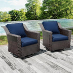 Joyside Swivel Patio Chairs Set of 2, Wicker Patio Furniture - Image 7