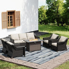 Joyside Wicker Patio Furniture Sets, 6 Pieces Upgraded Large Size Outdoor by Joyside