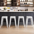 Yaheetech 24 Inch Metal Barstools Set of 4, Counter Height Backless Stools - Image 6