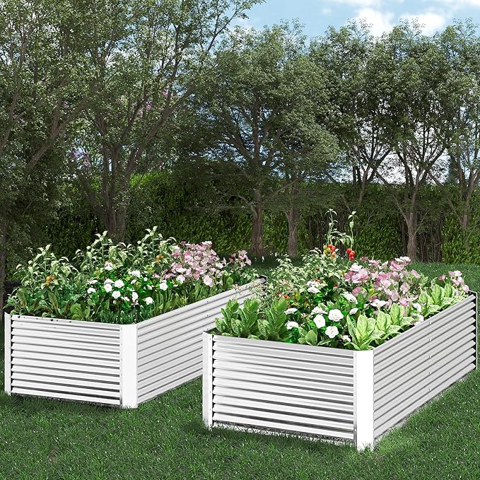 FRIZIONE 2pcs Tall 8x4ft Galvanized Raised Garden Bed Outdoor, Above Ground - Image 9