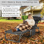 ABORON Heavy Duty Tanning Chair, Outdoor 5-Position Folding Chaise Lounge Chair - Image 3