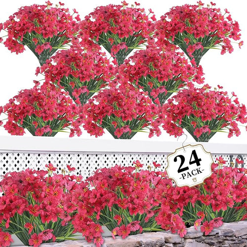 24 Rose Red Bundles Artificial Flowers by ColoPlay
