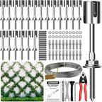 Wire Trellis for Climbing Plants Outdoor, 20-Set Wall Wire Trellis Kit by Acemaker