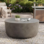 Modway Brion 34 Inch Round Concrete Coffee Table – Indoor/Outdoor Tapered - Image 2