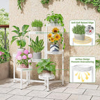 7 Tier Plant Stand Indoor Outdoor, Corner Tiered Plant Stands, Planter Display - Image 4