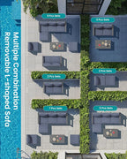 SERWALL 2 Pieces Patio Sofas, HDPE Outdoor Conversation Set - Image 4
