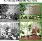 IBUYKE 3 Pack Metal Plant Stand Indoor Outdoor, Heavy Duty Small Flower Pot - Image 5