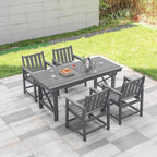 HDPE Patio Dining Set, 5-Piece Outdoor Table and Chairs - Image 9