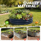 Galvanized Raised Garden Bed 4×4×1 FT, Round Metal Raised Garden Bed Outdoor - Image 2