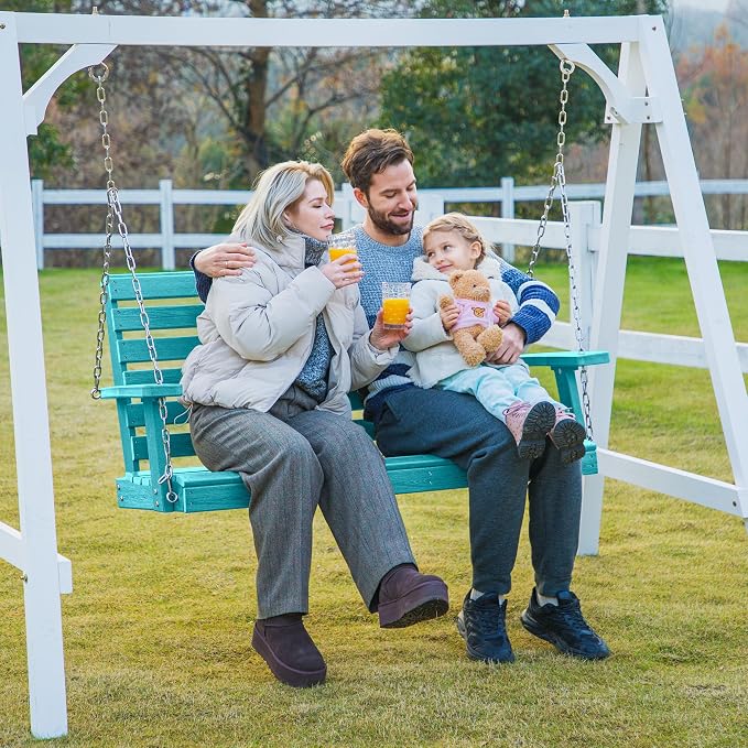 KINGYES Outdoor Hanging Porch Swing, 2 Seat Patio Swing Chair - Image 2