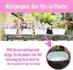 LaLaGreen Outdoor Rail Planter Metal Iron Hanging Flower Pot Deck Railings - Image 4